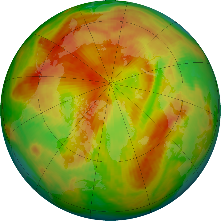 Arctic ozone map for 07 May 1998